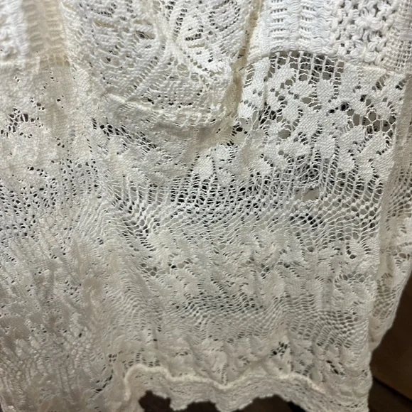 ZARA IVORY CREAM CROCHET LACE MIDI DRESS SIZE US SMALL - Picture 10 of 14